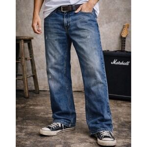 Arizona Sneaker Fit Jeans Mens 34x36 VTG Y2K Distressed Relaxed Grunge Skater